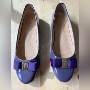 Salvatore Ferragamo Patent Purple Flats Womens Size 8.5 US, 39 EUR